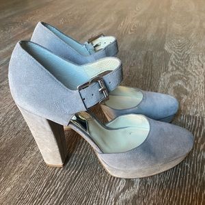 Michael Kors gray suede heels